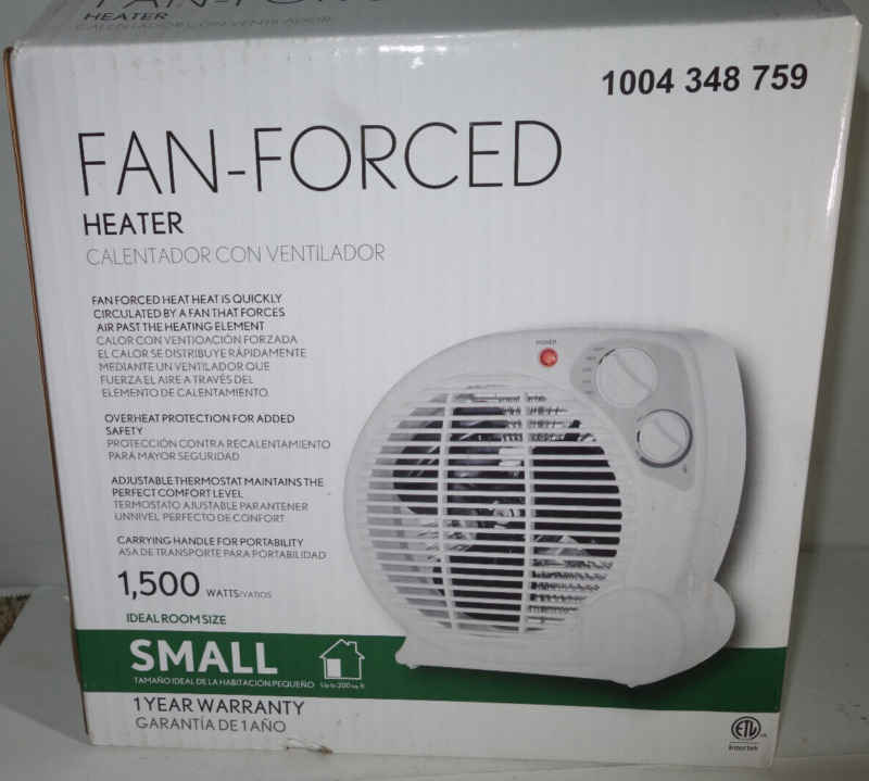 1500-Watt Electric Fan Forced Portable Heater-3 Settings Adjustable Thermostat