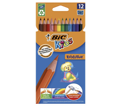 Colouring Pencils Assorted Colours BIC Kids Evolution ECOlutions 12 Colours