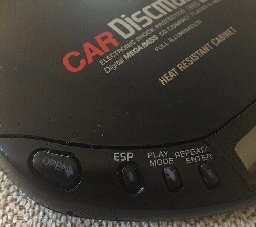 Sony Car Discman CD Player With Replacement Tape Adapter New Ear Buds Tested