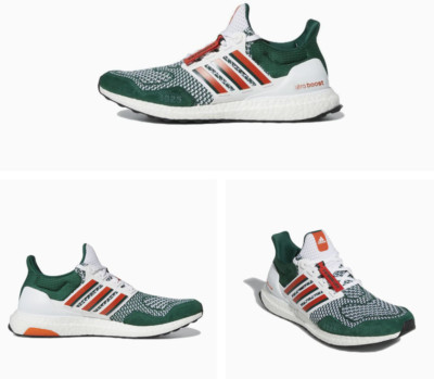 NEW Men's Adidas ULTRABOOST 1.0 Ultra Boost NCAA Running Shoes Miami HQ5884