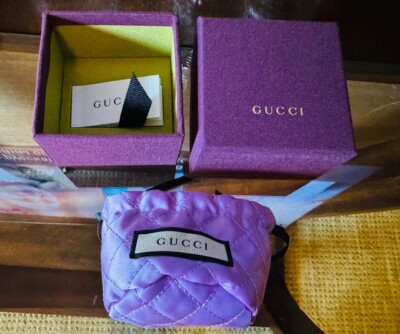 Gucci jewelry Giftwrap Gift box ring case pouch necklace Purple Duster Booklet