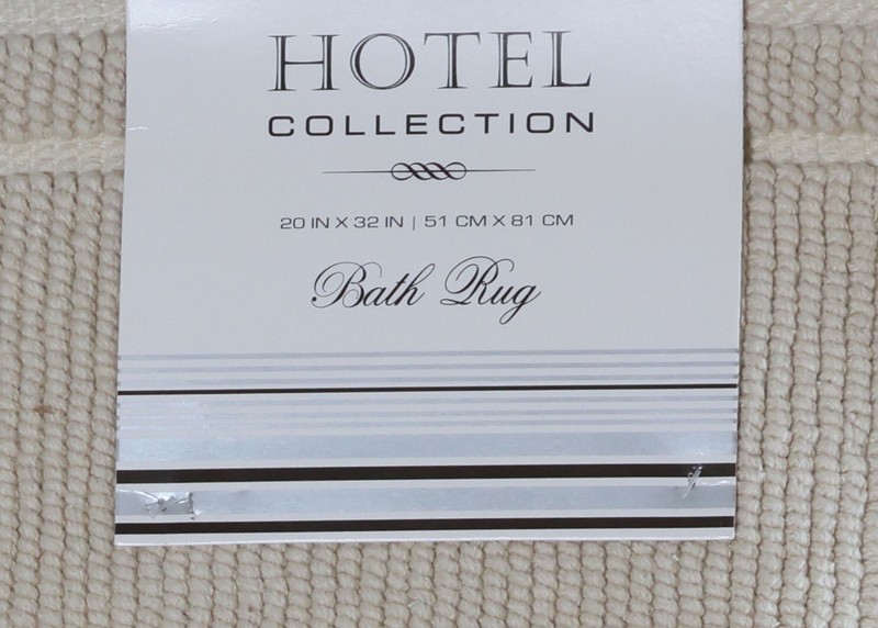 HOTEL COLL. OATMEAL "B A T H" 100% Cotton Jacquard Bath Rug 20&rdquo;x32"