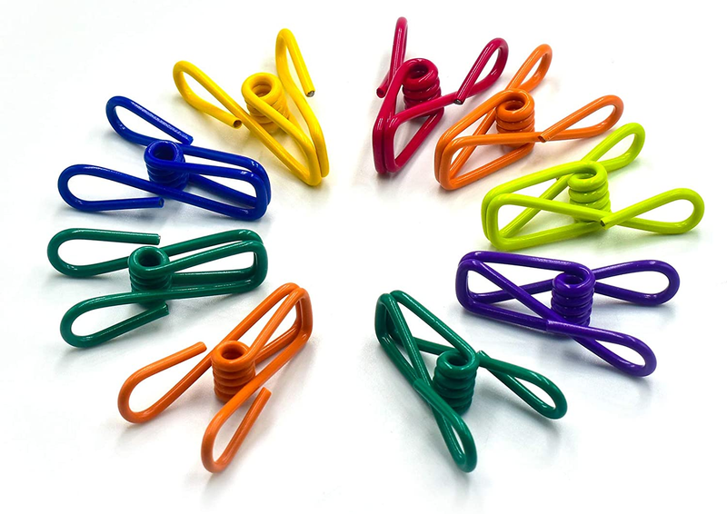 16 Pack Chip Clips Utility PVC Coated Colorful Steel Clips for Food Sealing