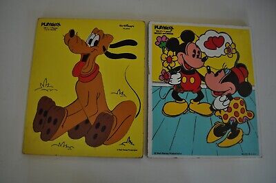 Vintage Playskool Puzzle Disney Mickey Mouse Minnie Mouse Pluto