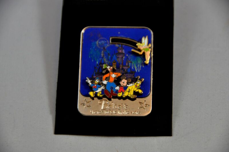 DISNEYLAND TINKERBELL BELIEVE THERE IS MAGIC IN THE STARS SLIDER PIN 2001