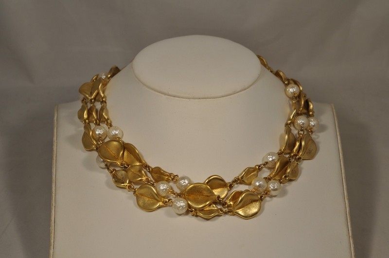 Collier Vintage 3 Rangs Remy Dis Paris Costume Jewelry Necklace