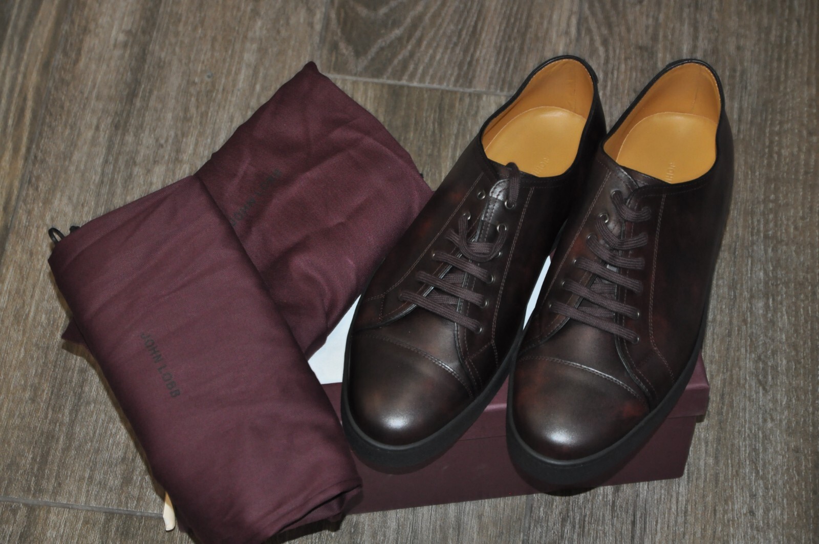 AUTHENTIC NEW JOHN LOBB LEVAH BURGUNDY PATINABLE LEATHER AUTHENTIC NEW JOHN LOBB LEVAH BURGUNDY PATINABLE LEATHER