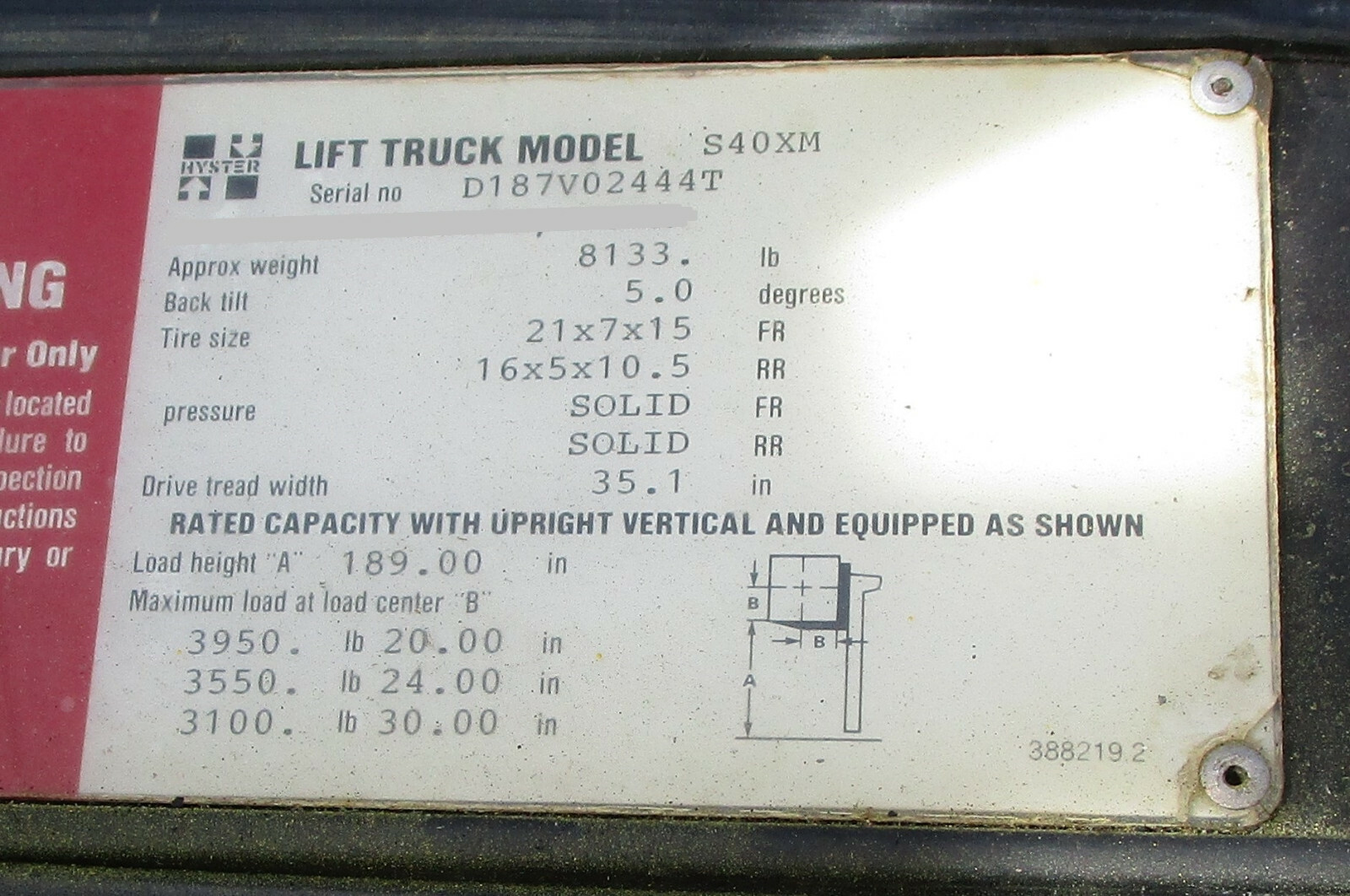 Hyster 40 S40XM Forklift Triple Stage 4000# 189