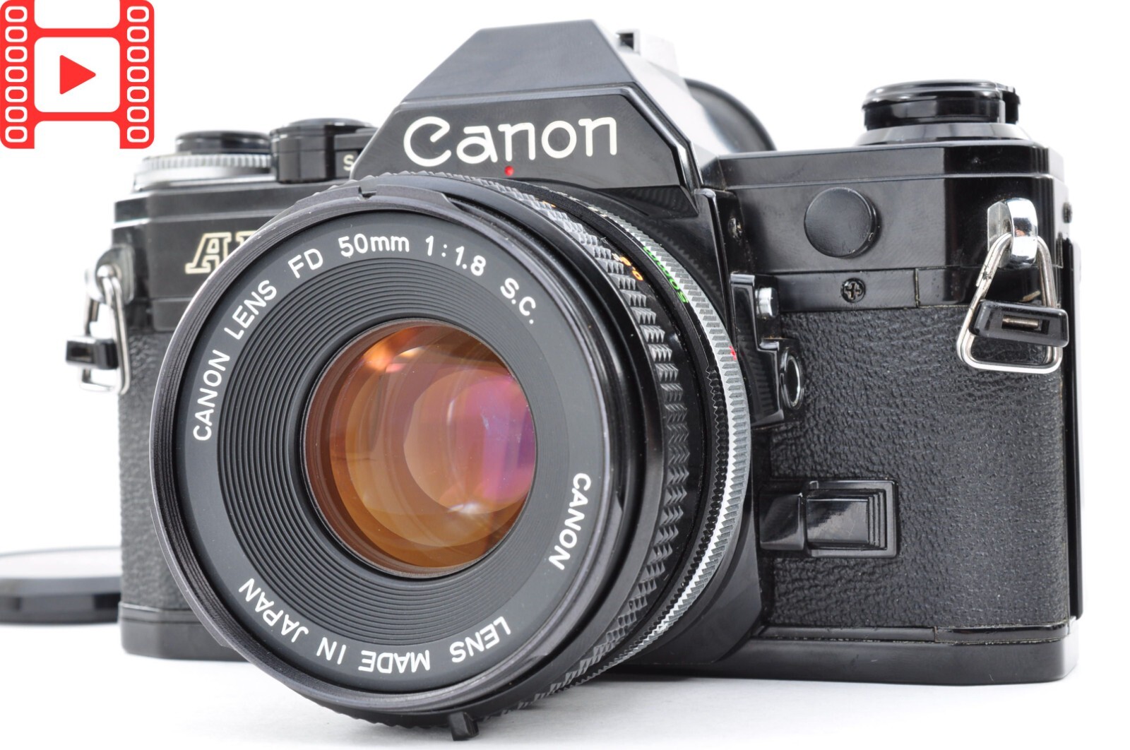 フィルムカメラ Canon AE-1 FD 50mm F1.8 / 35mm F3.5 S.C. Canon AE-1 Black 35mm Film Camera FD 50mm f/1.8 S.C. Lens