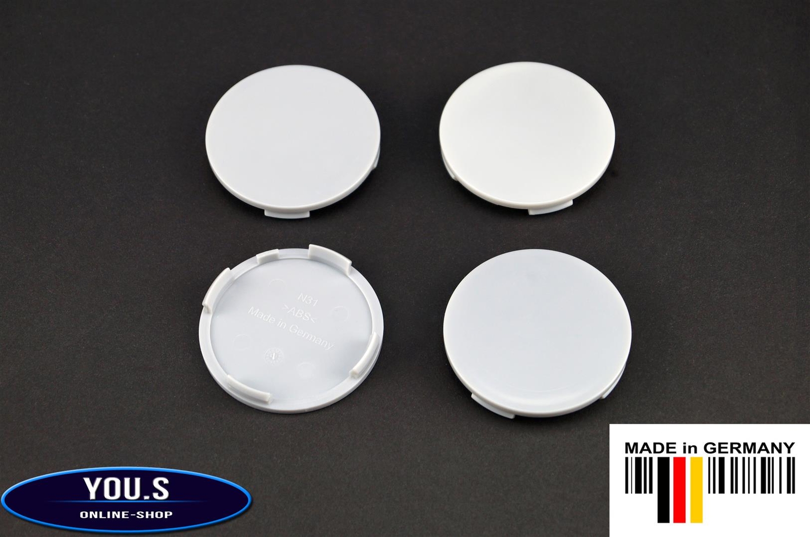 4 Capuchons De Roue Sans Logo - Extérieur 63,5 Intérieur 61,0 Mm Pour Alutec