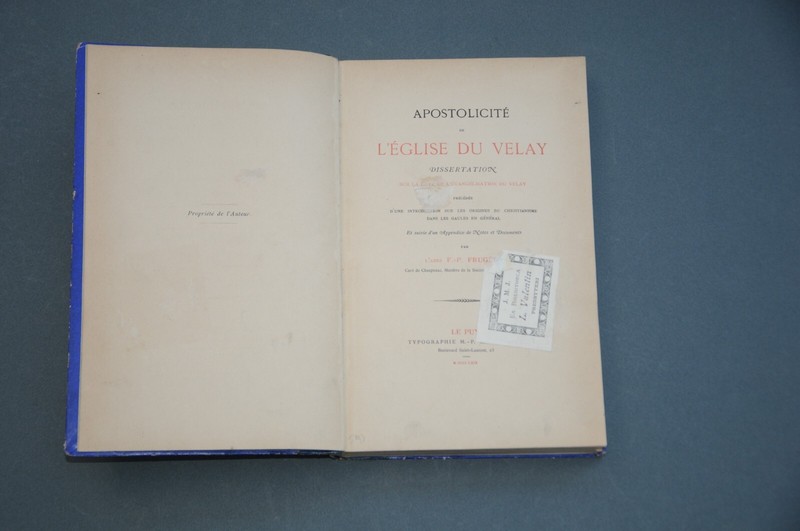 Velay  FrugèRe Apostolicité De L'éGlise Du Velay EvangéLisation Du Velay 1869