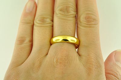 Pre-owned Luckyhhhjewelry 11.50 Grams 24k Yellow Gold Band Ring Custom Handmade In Usa 5 Mm Investment