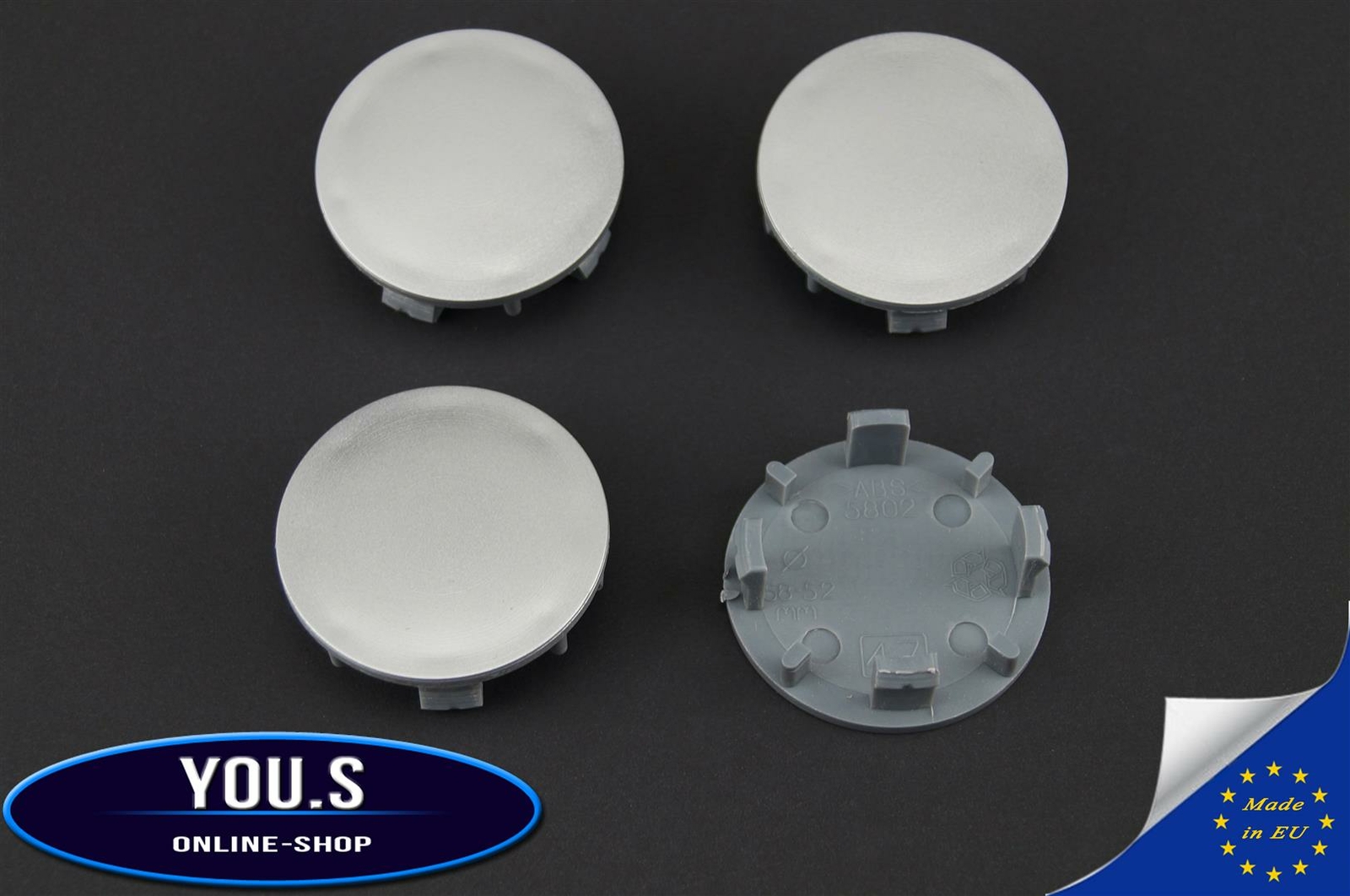 4 x Hub Caps Wheel Caps Rim Caps 66.5 - 56.0 mm - Gray - NEW