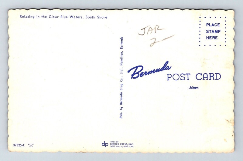 Clear Blue Waters South Shore Ocean Waves Dexter Press Inc Vintage Postcard