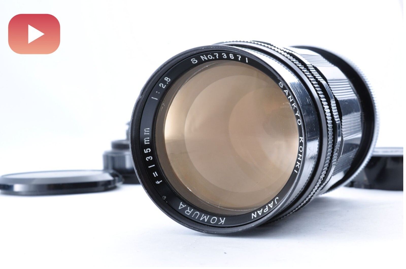 (動作未確認) SANKYO KOHKI JAPAN KOMURA Sankyo Kohki Komura 135mm f3.5 Camera Lens w Case - Made in