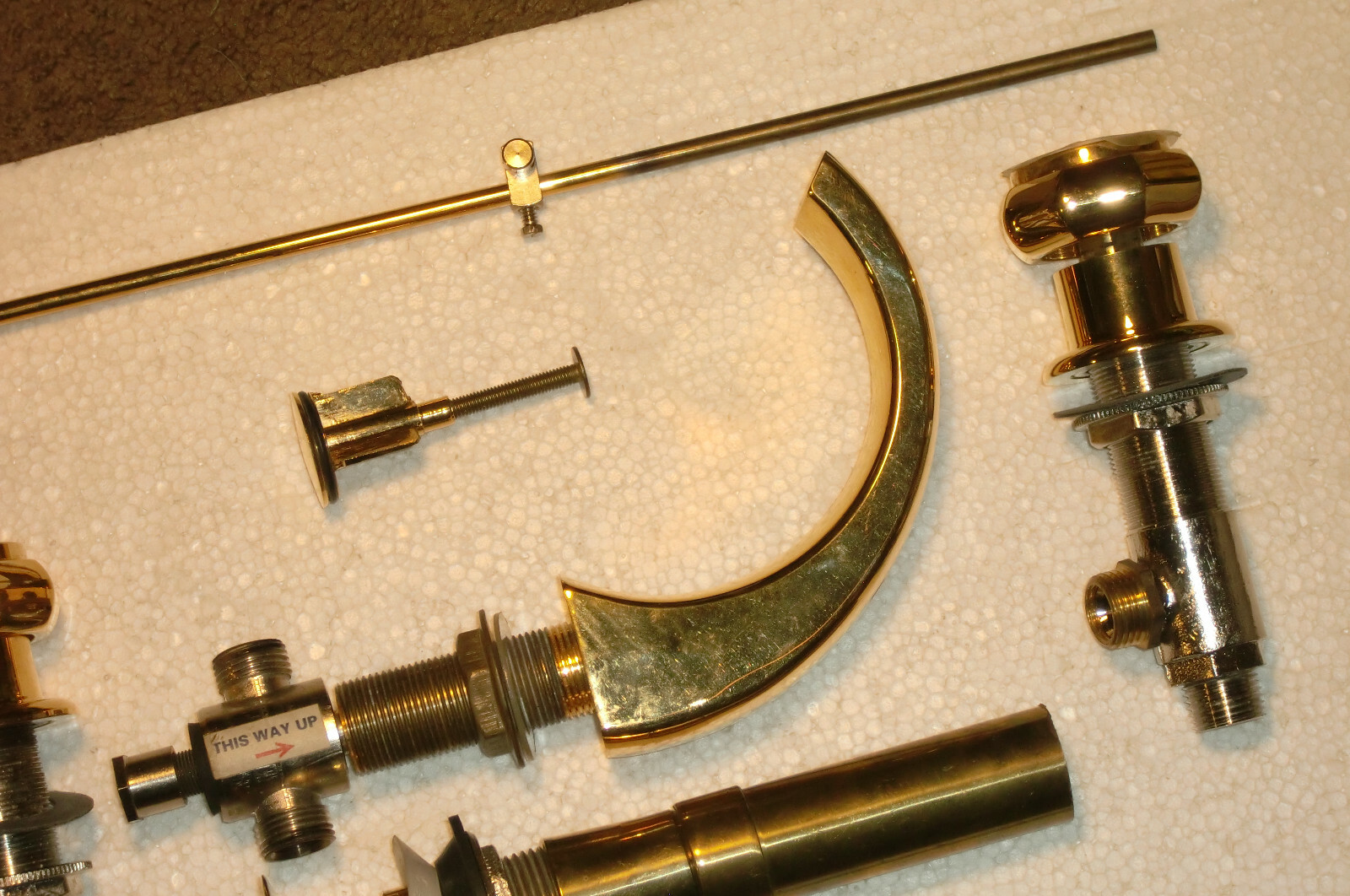 NOS 1960's VINTAGE HEAVY CAST BRASS GOLD - PLATED VANITY  SET.