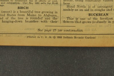 Antique Vtg 1936 Herbalist Almanac Indiana Botanic Gardens Booklet Illustrations