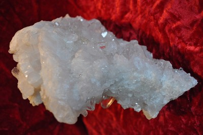 Quartz crystal cluster Museum specimen cabinet display Brazil Crystals both side