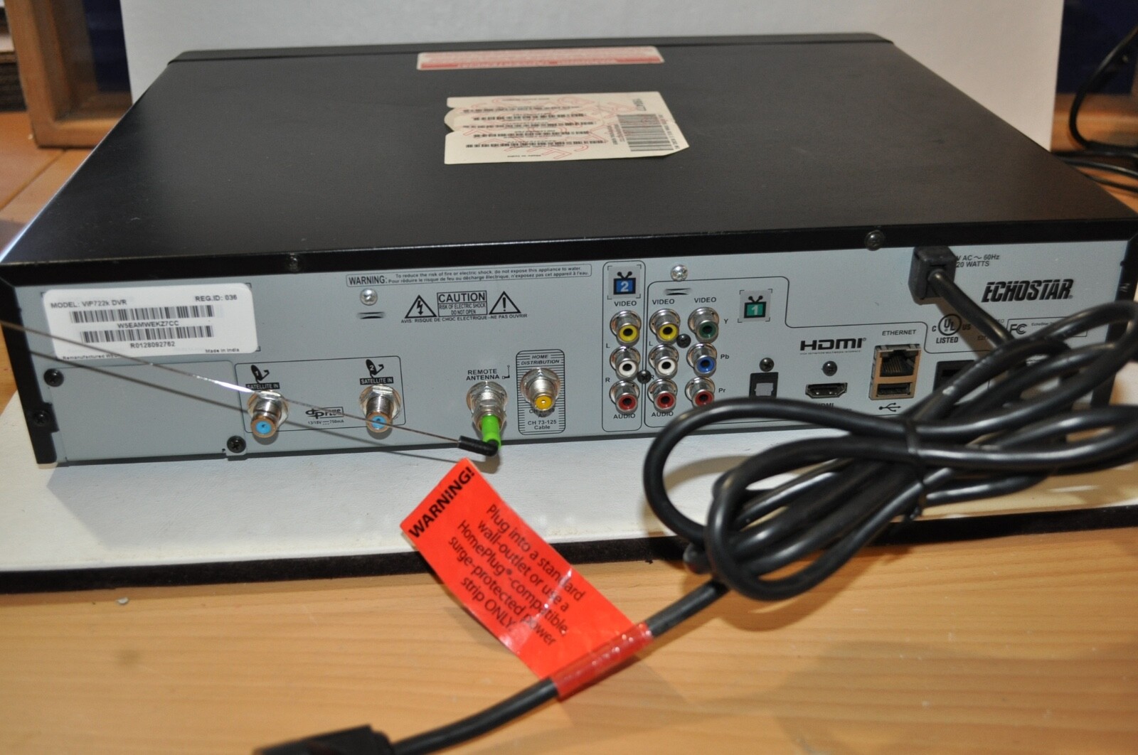 DISH NETWORK VIP722K DVR SATELLITE RECEIVER Used No Remote