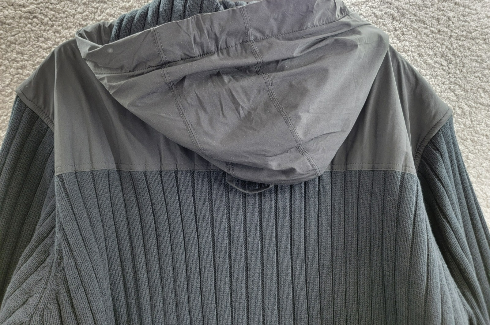 BASS OUTDOOR Mixed Media Zip-Front Hooded Sweater Jacket Men's XXL Black Beauty - Picture 14 of 17