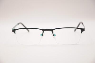 EYEBUYDIRECT ALGORITHM RECTANGULAR HALF RIM EYEGLASS FRAMES BLACK 53-19-145 NEW*