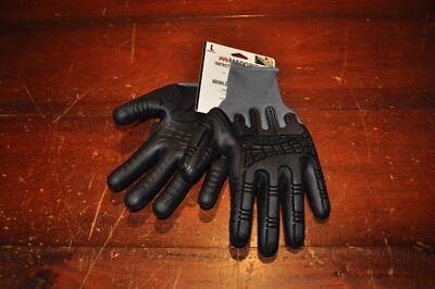 1 PAIR MADGRIP THUNDERDOME HIGH PERFORMANCE IMPACT RUBBER WORK GLOVES -- LARGE