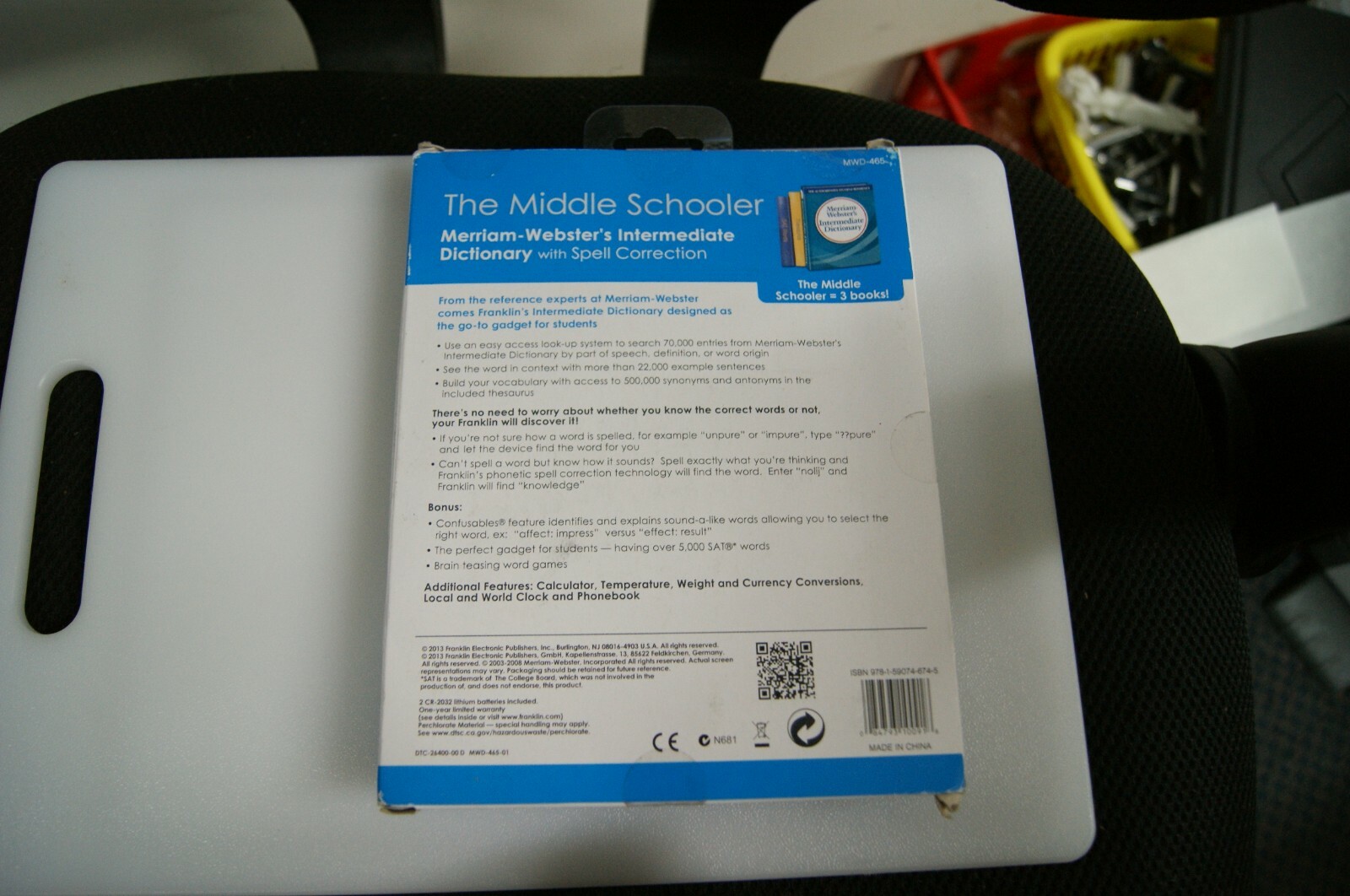FRANKLIN MWD-465 THE MIDDLE SCHOOLER WITH SPELL CORRECTION 3 BOOKS