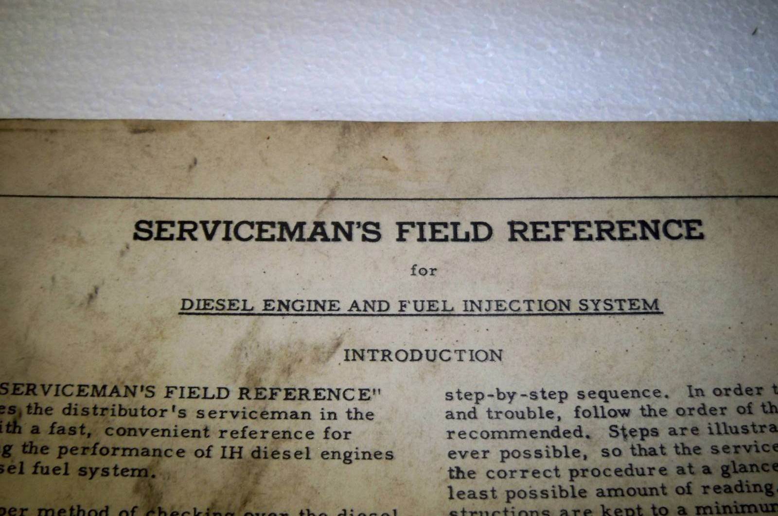 International Harvester field reference diesel engine and fuel injection #2