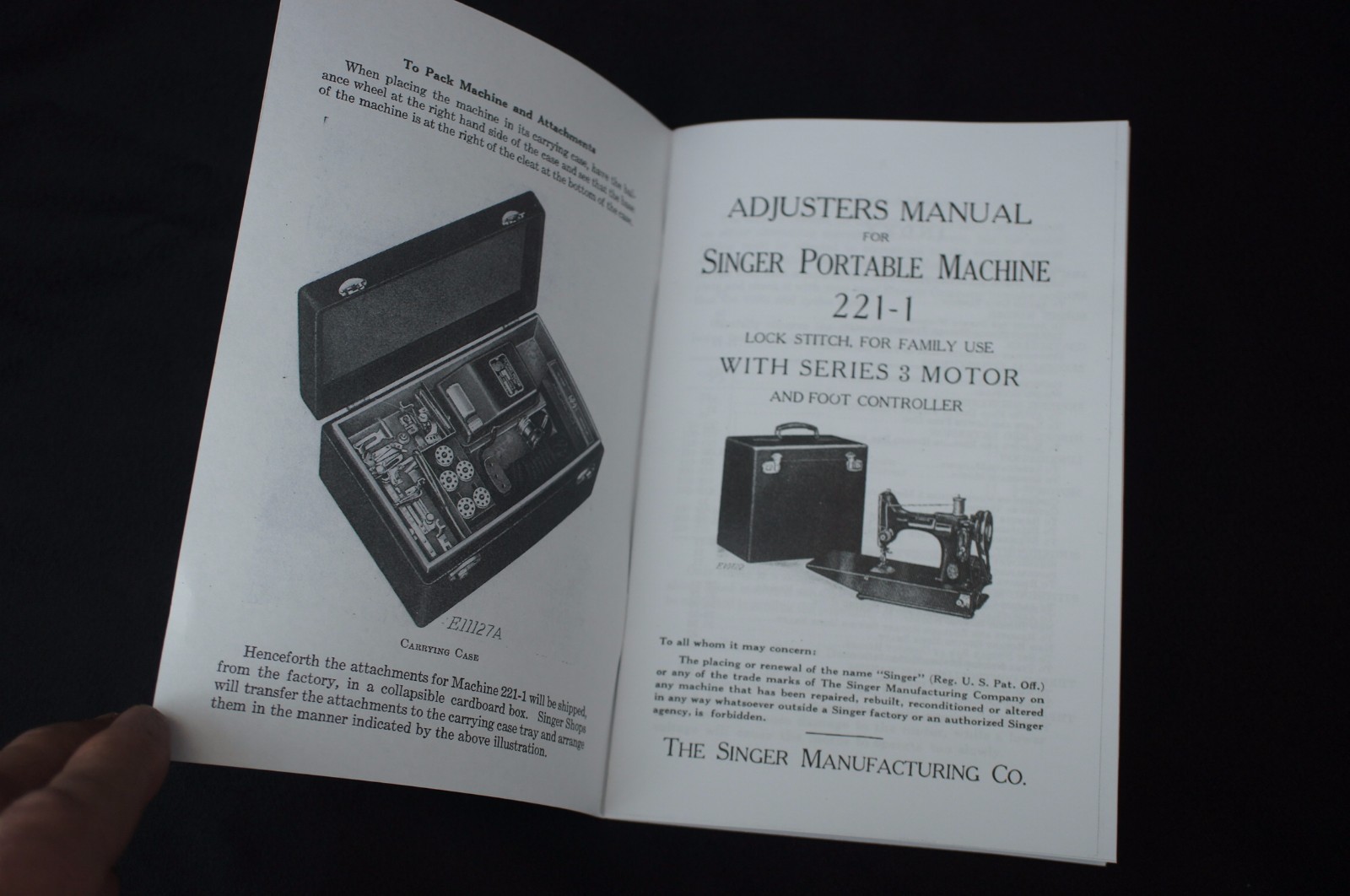 5 pack  Adjusters Manual Singer Featherweight 221 Sewing Machine Dealer Booklets