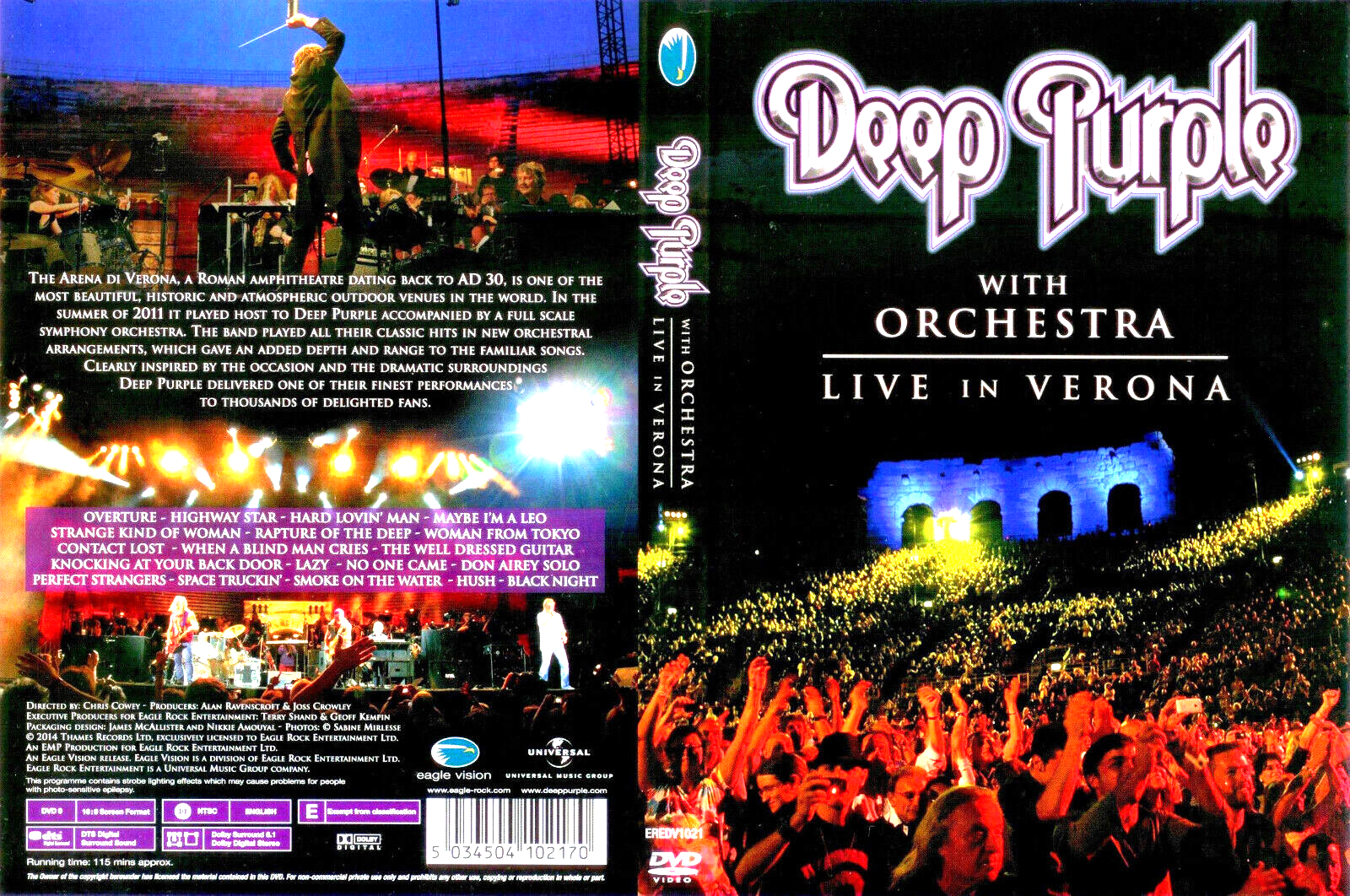 DEEP PURPLE WITH ORCHESTRA: LIVE IN VERONA LIKE NEW DVD RARE