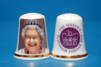 RETIREMENT SALE! The Queen's Platinum Jubilee 2022 China Thimble B/109