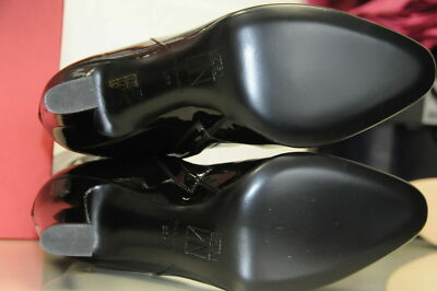 Pre-owned Tamara Mellon $995  Follow Me Patent Leather Mid Calf Black Boots Shoes 40.5