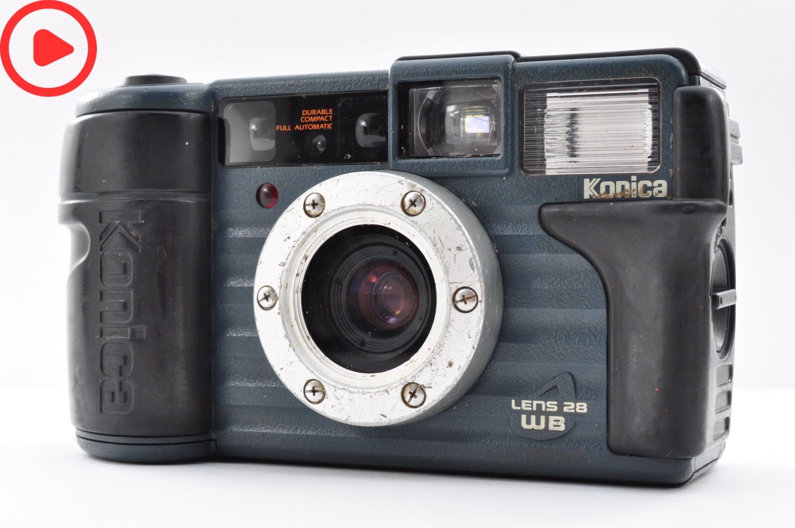 貴重！レア！Konica 現場監督カメラ 35mmWB 電池、フイルム付き Konica Genbakantoku 28 WB Point & Shoot 35mm Film Camera