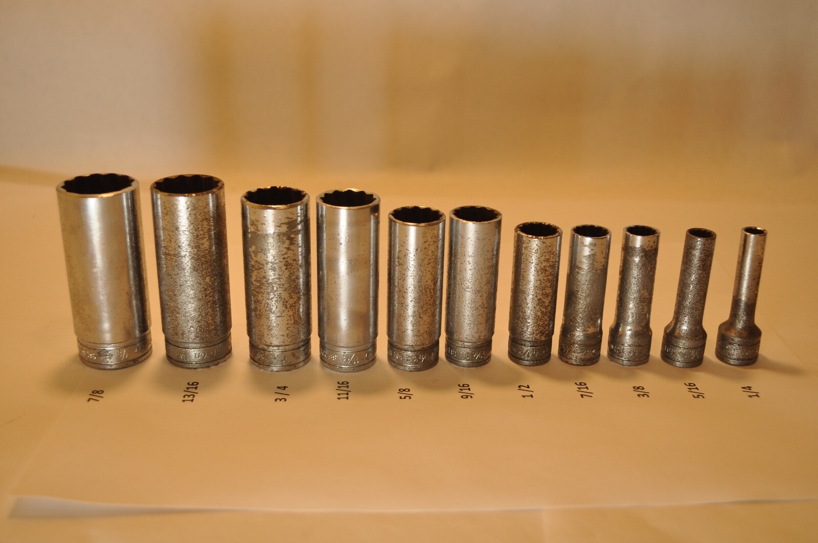 Snap On 3/8 Drive Deep Well Socket Set Sae Used for sale in