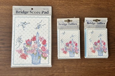 Bridge Score Pad & Tallies Savannah Flowers Lot of 3 Potpourri Press New