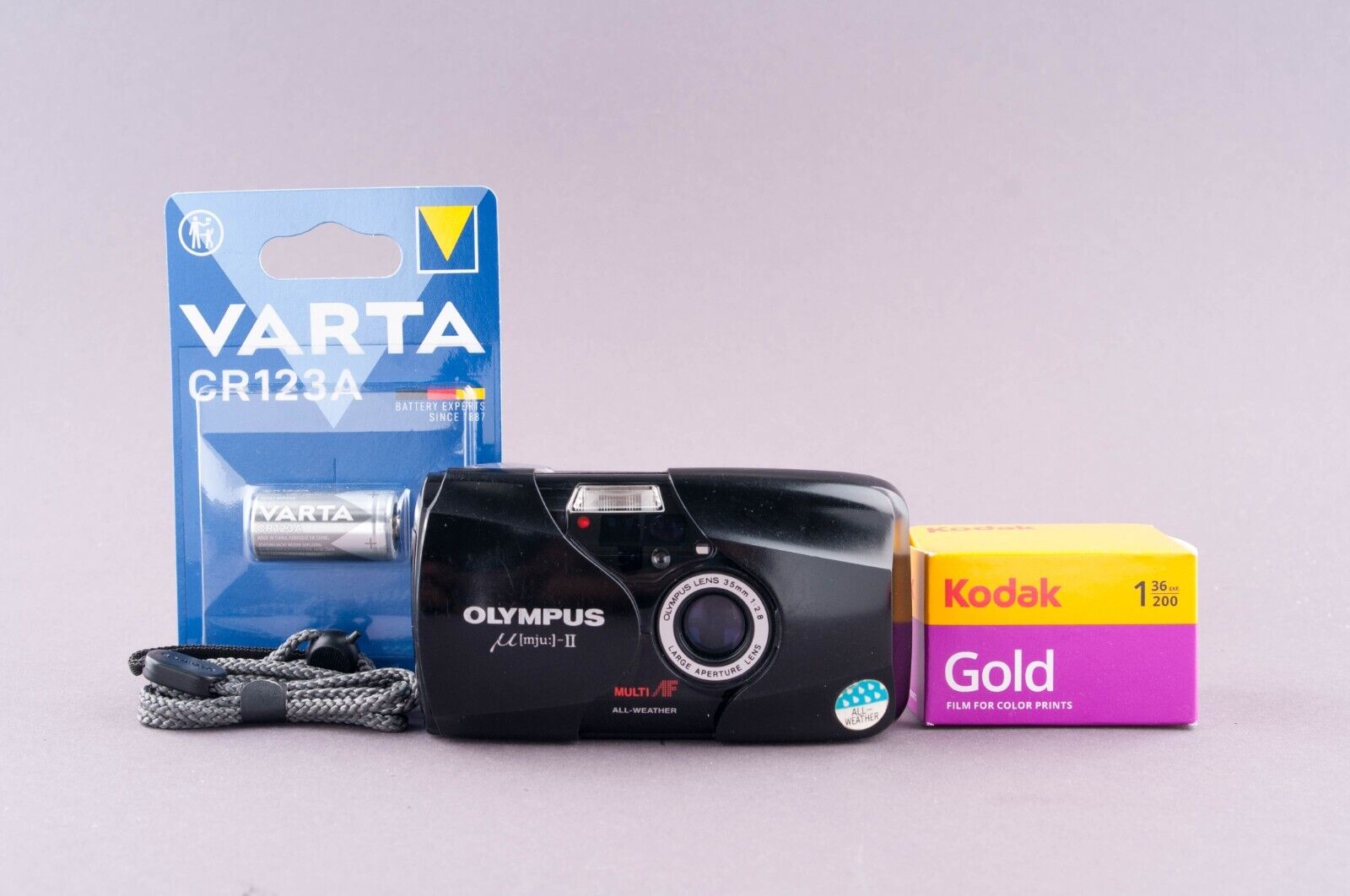 Olympus Mju II Stylus Epic DLX 35mm Black Point & Shoot Film Olympus Mju II Stylus Epic DLX 35mm Black Point & Shoot Film