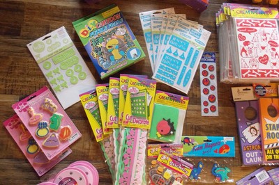 Huge Lot Kids Craft Supplies Foam Stamps Stick Ons Magnets Paperoni Foamies Etc