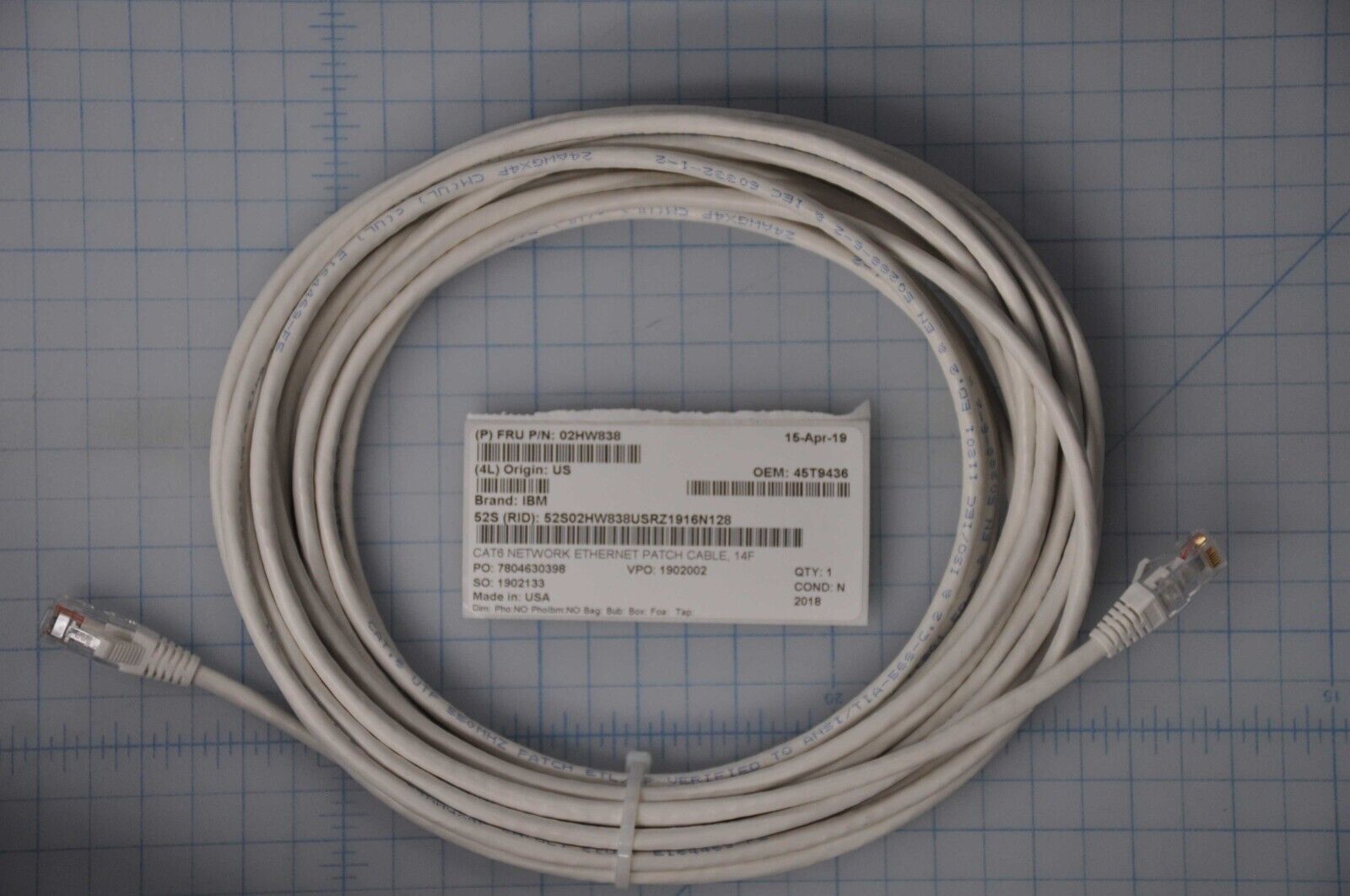 New IBM CAT6 14FT Network Ethernet Patch Cable 45T9436 | eBay New IBM CAT6 14FT Network Ethernet Patch Cable 45T9436 | eBay