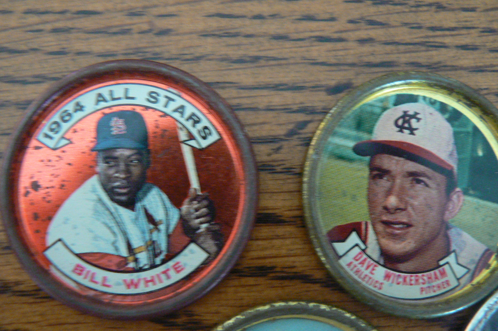 Lot of 7 Topps Metal Coin Caps Baseball Players All Stars White McMillan Battey