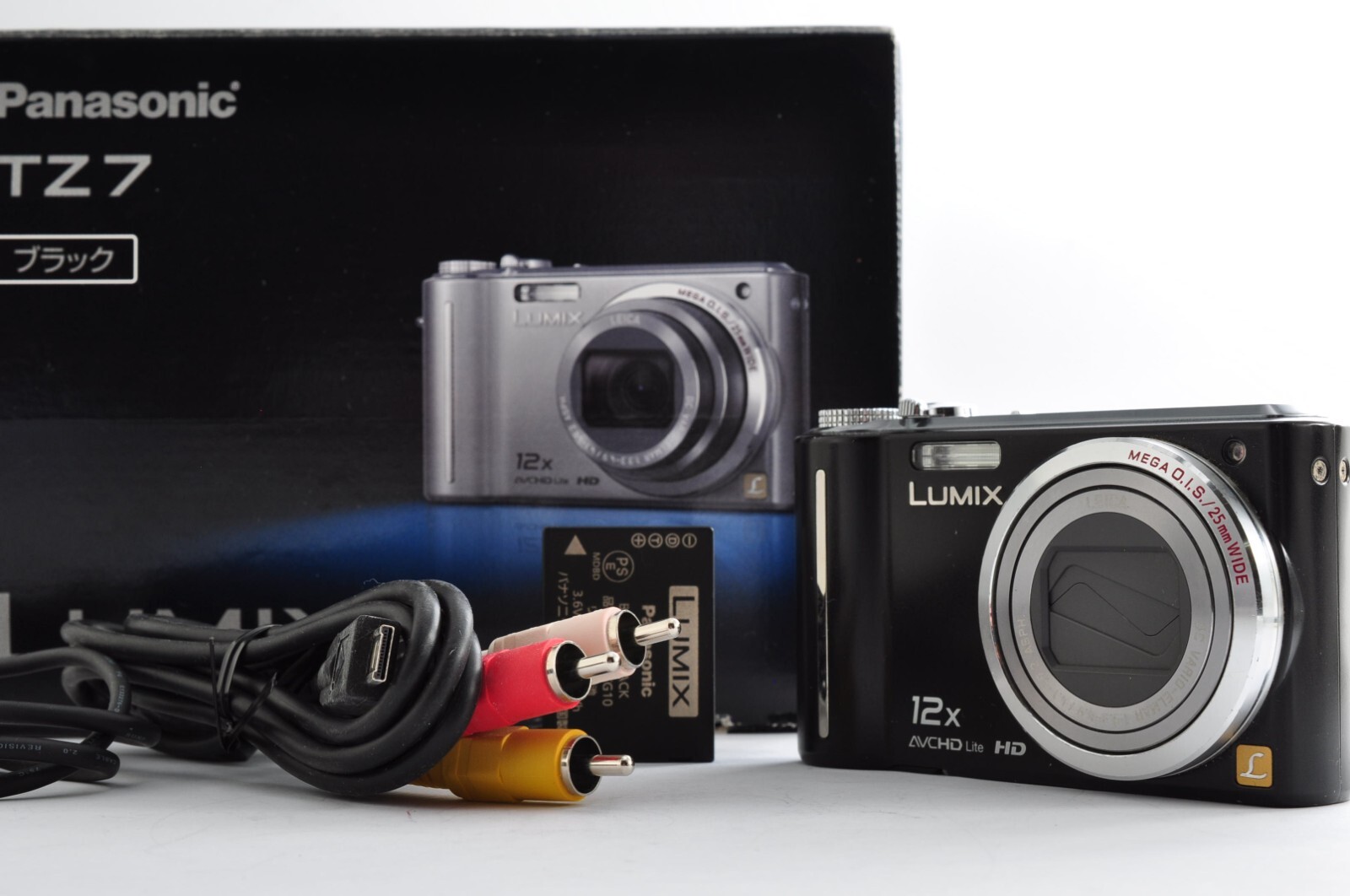 Panasonic Lumix DMC-TZ7 Black 10.1MP Japanese Only [Exc+5