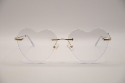 EYEBUYDIRECT SPARK HEART SHAPED RIMLESS EYEGLASS FRAMES GOLD 57-16-142 NEW*