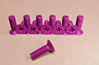 8-32 X 1/2'' RC Flat Head Phillips Aluminum Screws 100 Degree Blue NEW