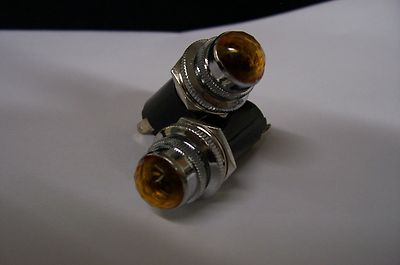 Hot Rod Rat Yellow Dash Board Indicator Warning Gauge Panel Lights Amber 2 Pack