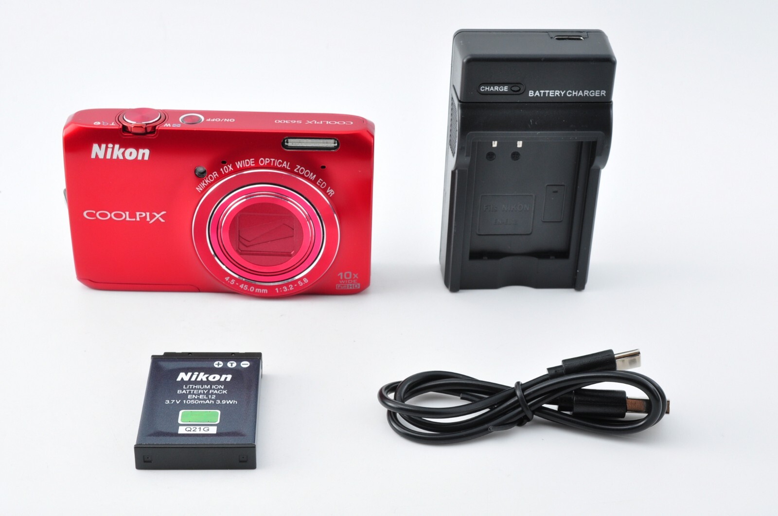 N MINT] Nikon COOLPIX S6300 Red 16MP Digital Camera w