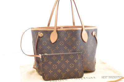 Authentic Louis Vuitton Monogram Neverfull PM Tote Bag M40155 LV 27133