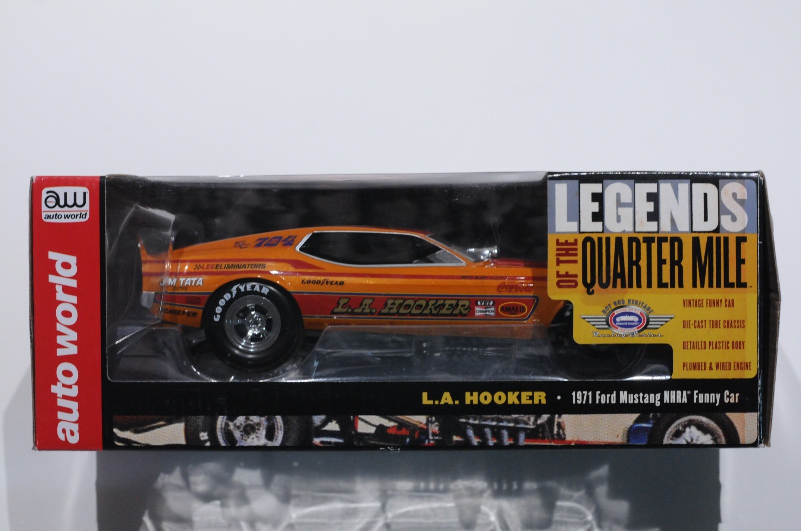 ミニカー L.A. Hooker 71 Ford Mustang Funny Car Auto World 1/18 AW1106 - L.A Hooker - Legends 1971 Ford