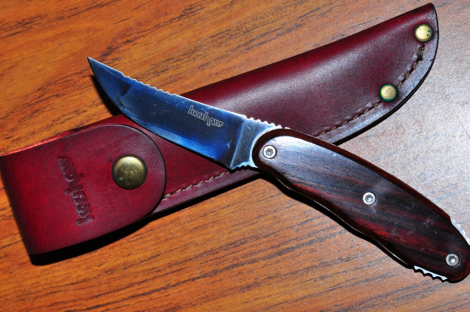 Kershaw Knives Tom Veff Designed Kaper With Cocobolo Wood Kershaw Knives Tom Veff Designed Kaper With Cocobolo Wood