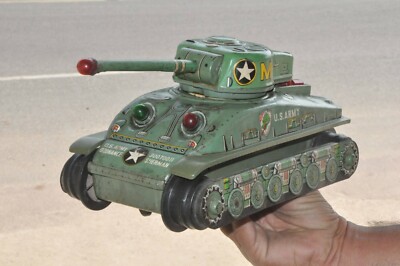 Vintage Battery Taiyo Mark M-4 Litho U.S Army Military Tank