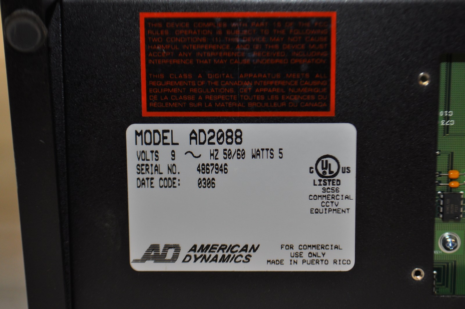 American-Dynamics Keyboard Control for cctv dvr camera AD2088