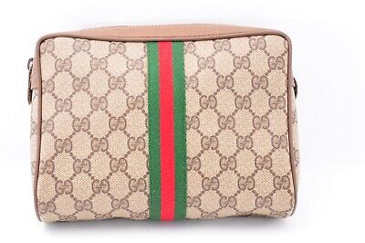 Vintage Gucci Sherry Line GG　Clutch Bag Zip PVC Brown ●Auth● From Japan #6